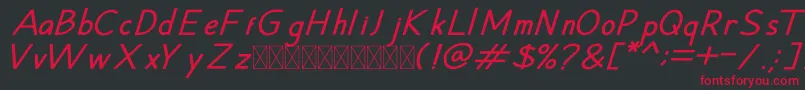 Hansville BoldItalic Font – Red Fonts on Black Background