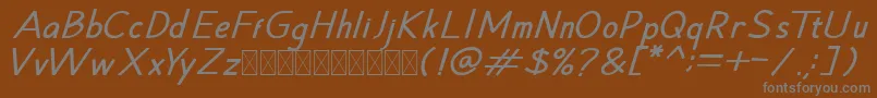 Шрифт Hansville BoldItalic – серые шрифты на коричневом фоне