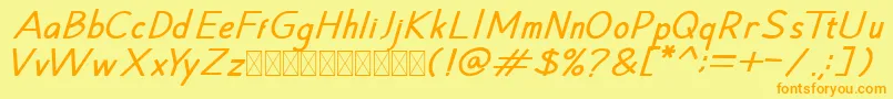 Hansville BoldItalic Font – Orange Fonts on Yellow Background