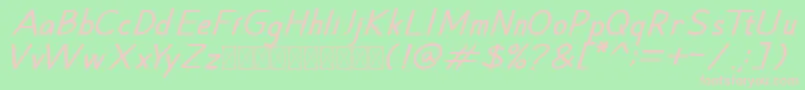 Hansville BoldItalic Font – Pink Fonts on Green Background