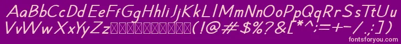 Hansville BoldItalic Font – Pink Fonts on Purple Background