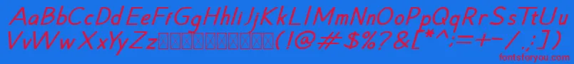 Hansville BoldItalic Font – Red Fonts on Blue Background