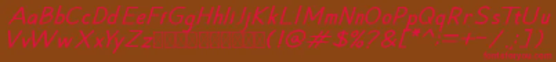 Hansville BoldItalic Font – Red Fonts on Brown Background