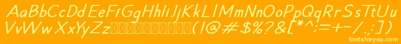 Hansville BoldItalic Font – Yellow Fonts on Orange Background