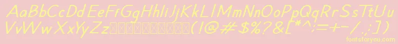 Hansville BoldItalic Font – Yellow Fonts on Pink Background