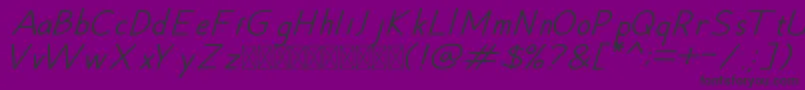 fuente Hansville Italic – Fuentes Negras Sobre Fondo Morado