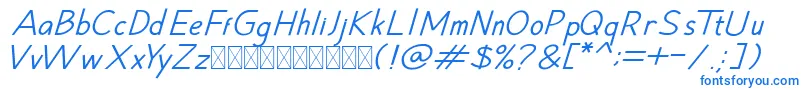 フォントHansville Italic – 青いフォント