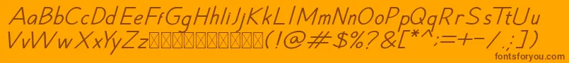 Шрифт Hansville Italic – коричневые шрифты на оранжевом фоне