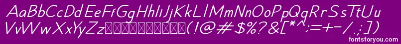 fuente Hansville Italic – Fuentes Blancas Sobre Fondo Morado