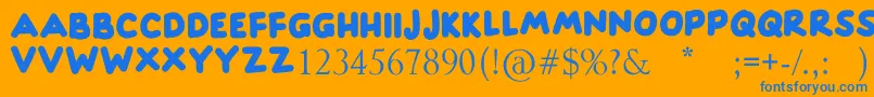 HAPPINESS Font – Blue Fonts on Orange Background