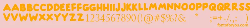 HAPPINESS Font – Orange Fonts on Pink Background