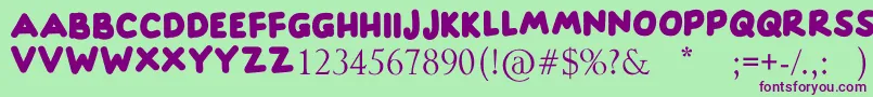 HAPPINESS Font – Purple Fonts on Green Background