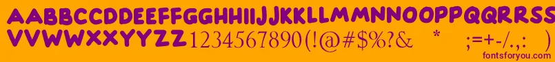 HAPPINESS Font – Purple Fonts on Orange Background