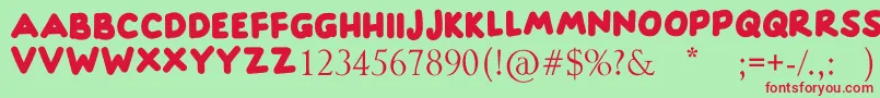 HAPPINESS Font – Red Fonts on Green Background