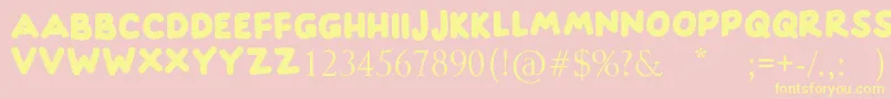 HAPPINESS Font – Yellow Fonts on Pink Background