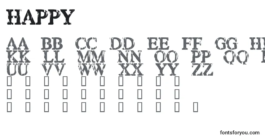Schriftart HAPPY    (129008) – Alphabet, Zahlen, spezielle Symbole