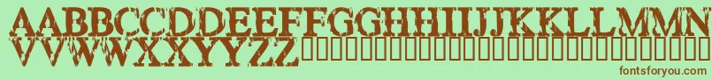 HAPPY    Font – Brown Fonts on Green Background