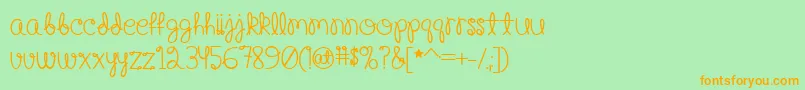 Happy Birthday, Baby Bold-Schriftart – Orangefarbene Schriften auf grünem Hintergrund