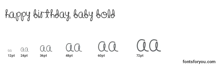 Happy Birthday, Baby Bold Font Sizes