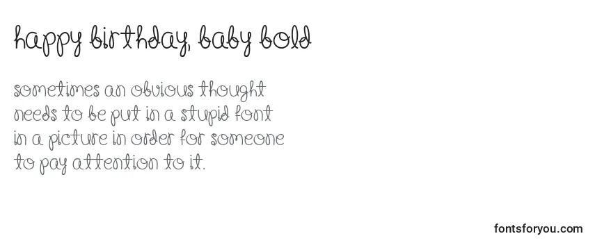 Review of the Happy Birthday, Baby Bold Font