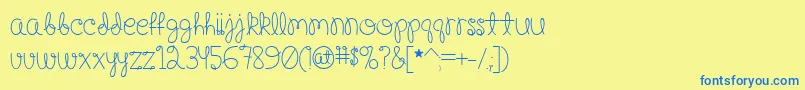 Happy Birthday, Baby Medium-Schriftart – Blaue Schriften auf gelbem Hintergrund