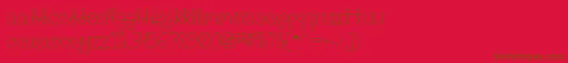 Happy Birthday, Baby Medium-Schriftart – Braune Schriften auf rotem Hintergrund