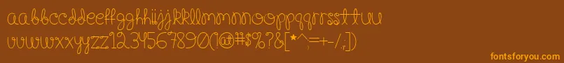 Happy Birthday, Baby Medium Font – Orange Fonts on Brown Background