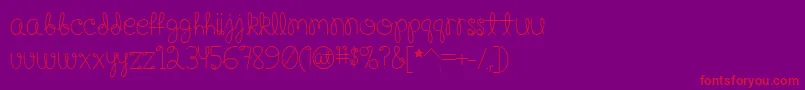 Fonte Happy Birthday, Baby Medium – fontes vermelhas em um fundo violeta