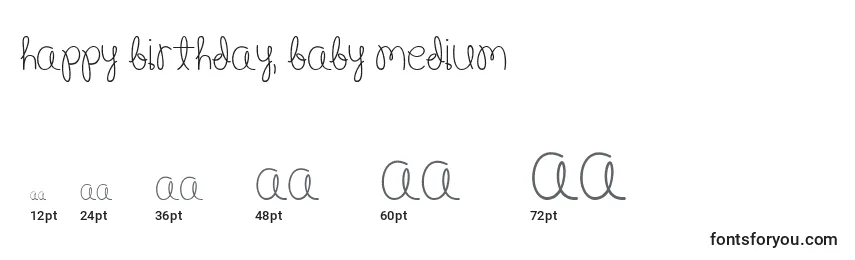 Happy Birthday, Baby Medium Font Sizes