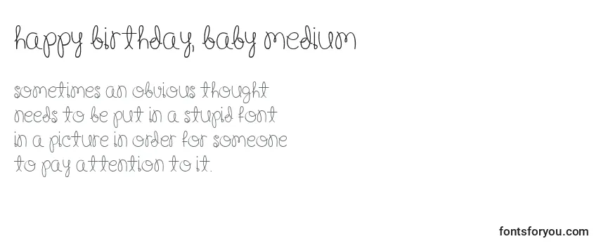 Review of the Happy Birthday, Baby Medium Font