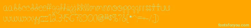 Happy Birthday, Baby-Schriftart – Grüne Schriften auf orangefarbenem Hintergrund