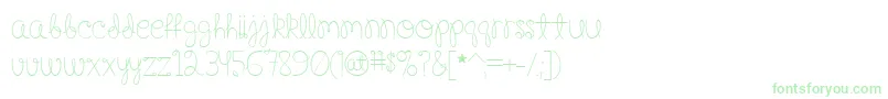 Fonte Happy Birthday, Baby – fontes verdes em um fundo branco