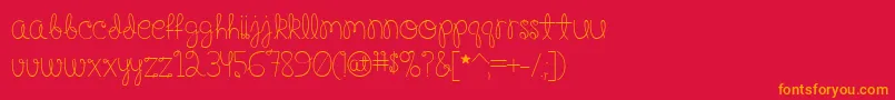 Happy Birthday, Baby-Schriftart – Orangefarbene Schriften auf rotem Hintergrund