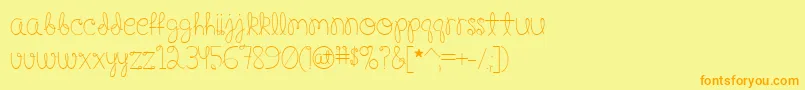 Happy Birthday, Baby-Schriftart – Orangefarbene Schriften auf gelbem Hintergrund