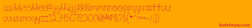 フォントHappy Birthday, Baby – オレンジの背景に赤い文字