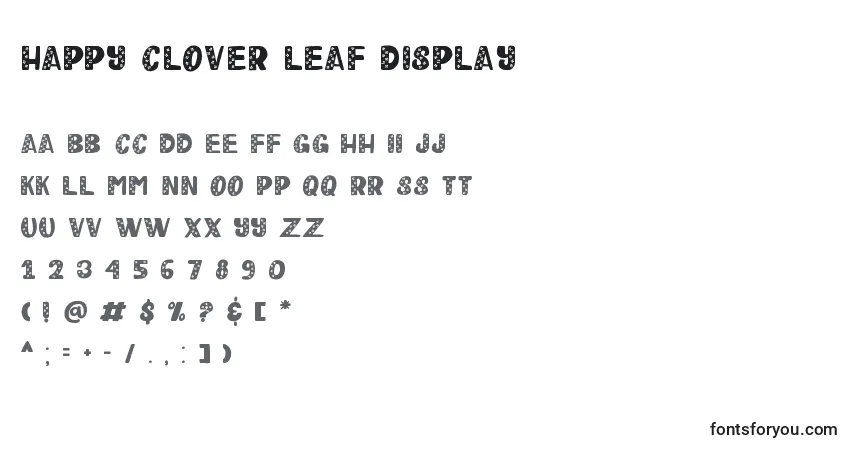 Happy Clover Leaf Display Font – alphabet, numbers, special characters