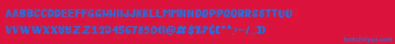 Шрифт Happy Clover Leaf Display – синие шрифты на красном фоне