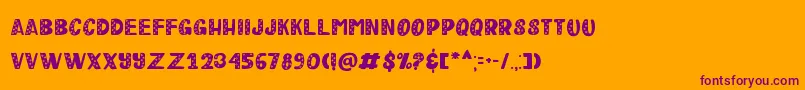 Шрифт Happy Clover Leaf Display – фиолетовые шрифты на оранжевом фоне