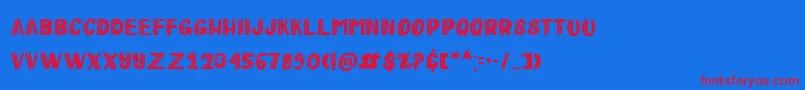 フォントHappy Clover Leaf Display – 赤い文字の青い背景