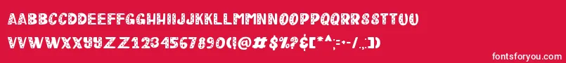 Happy Clover Leaf Display Font – White Fonts on Red Background