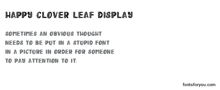 Revisão da fonte Happy Clover Leaf Display