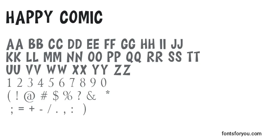 HAPPY COMIC-fontti – aakkoset, numerot, erikoismerkit