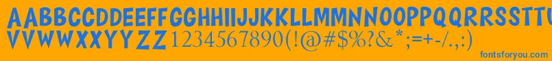 HAPPY COMIC Font – Blue Fonts on Orange Background
