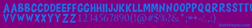 HAPPY COMIC Font – Blue Fonts on Purple Background