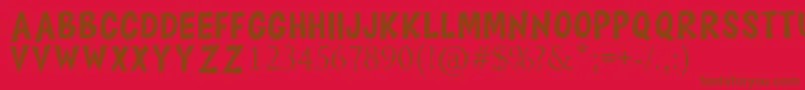 HAPPY COMIC Font – Brown Fonts on Red Background