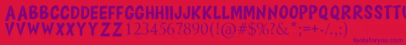 HAPPY COMIC Font – Purple Fonts on Red Background
