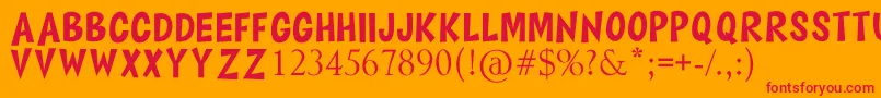 HAPPY COMIC Font – Red Fonts on Orange Background