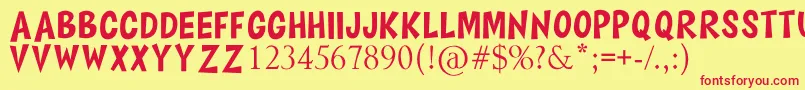 HAPPY COMIC Font – Red Fonts on Yellow Background