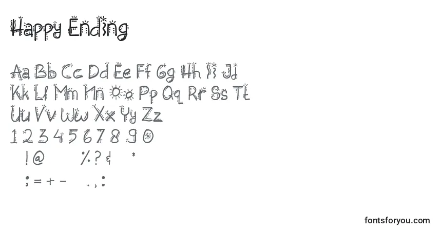 Happy Endingフォント–アルファベット、数字、特殊文字