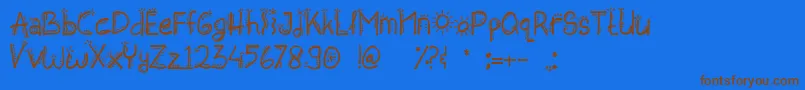 Happy Ending Font – Brown Fonts on Blue Background